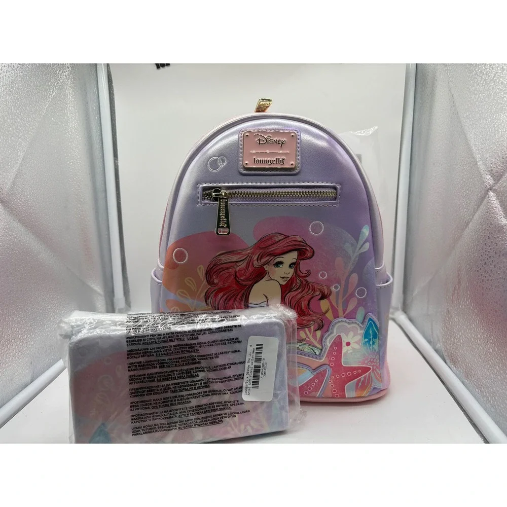 Exclusive Loungefly Disney Little Mermaid Ariel Floral Backpack Wallet